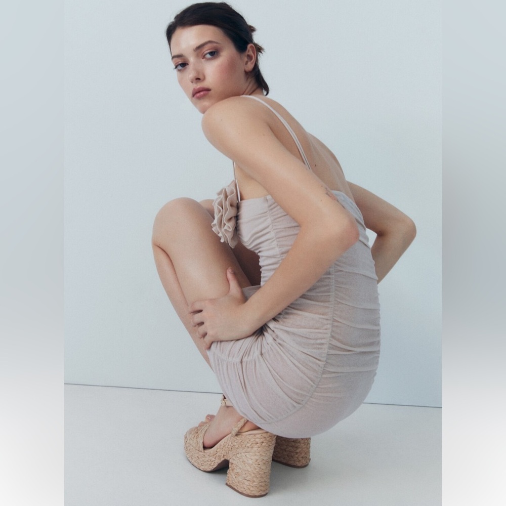 Mango Tan Woven Wedges - sandalias trenzadas rafia